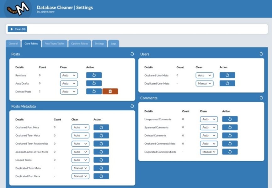 Вы сейчас просматриваете Database Cleaner By Meow Apps — инструмент для очистки баз данных | Плагины WordPress