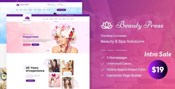 Вы сейчас просматриваете BeautyPress — WordPress тема салона красоты | Темы WordPress