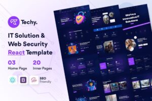 Подробнее о статье Скачайте шаблон Techy для IT и веб-безопасности на React | HTML шаблоны