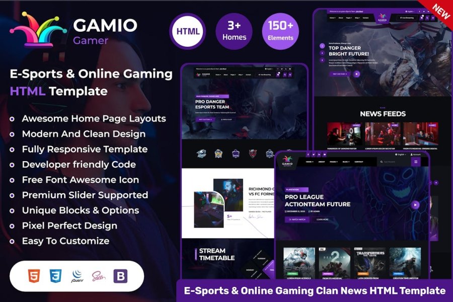 Подробнее о статье Скачайте HTML шаблон Gamio для киберспорта | HTML шаблоны