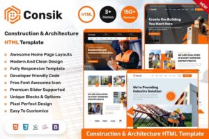 Подробнее о статье Скачайте HTML-шаблон Consik для строительных сайтов | HTML шаблоны