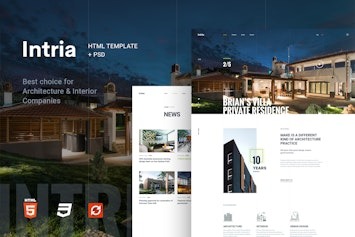 Подробнее о статье Скачайте шаблон Intria для архитектуры и дизайна | HTML шаблоны