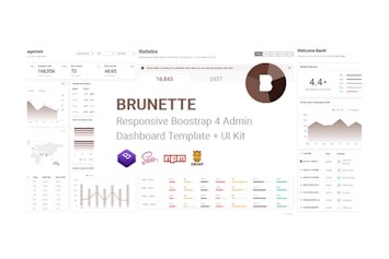 Вы сейчас просматриваете Brunette – Административный шаблон и UI Kit на Bootstrap 4 для веб-приложений | HTML шаблоны