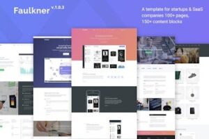 Подробнее о статье Faulkner — многофункциональный шаблон для стартапов и IT-компаний | HTML шаблоны