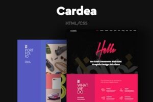 Подробнее о статье Cardea — красочный одностраничный шаблон для портфолио | HTML шаблоны