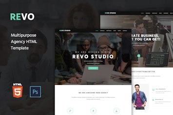 Подробнее о статье Revo Studio — одностраничный HTML-шаблон для веб-агентств и бизнеса | HTML шаблоны