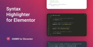 Подробнее о статье Coder – подсветка синтаксиса для Elementor | Плагины WordPress