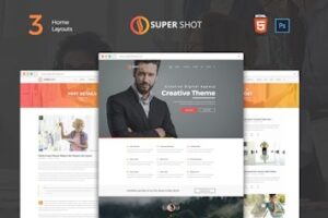 Подробнее о статье SuperShot — креативная одностраничная лендинг-страница для агентств | HTML шаблоны