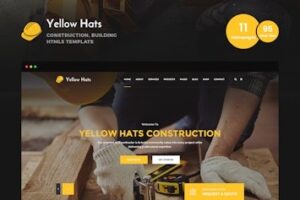 Подробнее о статье Yellow Hats — шаблон для строительства и услуг мастеров | HTML шаблоны