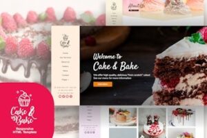 Подробнее о статье Cake & Bake — шаблон для сайтов о выпечке и кондитерских изделиях | HTML шаблоны