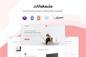 Подробнее о статье Vakavia — современный шаблон для эффектных лендингов на React | HTML шаблоны