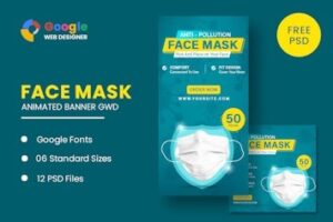 Подробнее о статье Face Mask Animated Banner — шаблон баннера для рекламы с анимацией | HTML шаблоны