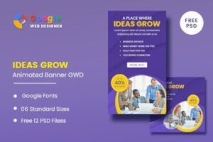 Подробнее о статье Ideas Growth — анимационные рекламные баннеры для бизнеса | HTML шаблоны