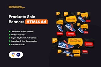 Подробнее о статье Product Sale Banners – универсальный HTML5-шаблон для рекламных баннеров | HTML шаблоны