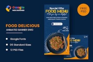 Подробнее о статье Анимированный баннер «Food Menu» – стильное решение для бизнеса | HTML шаблоны