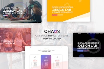 Подробнее о статье Chaos — креативный одностраничный HTML5-шаблон с параллакс-эффектом | HTML шаблоны