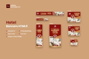 Подробнее о статье Hotel Web Banners Ad HTML5 — баннеры для гостиничного бизнеса | HTML шаблоны