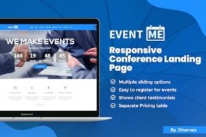 Подробнее о статье EventMe — лендинг-страница для мероприятий | HTML шаблоны