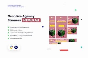 Подробнее о статье Creative Startup Agency HTML5 Banners Ad — стильное решение для эффективной рекламы | HTML шаблоны