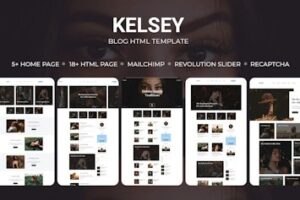 Подробнее о статье Шаблон Kelsey – Ваш креативный и стильный личный блог | HTML шаблоны