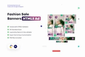 Подробнее о статье Шаблон рекламных баннеров для распродаж Fashion Sale | HTML шаблоны