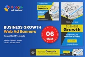 Подробнее о статье Business Growth Banners HTML5 — шаблон баннеров для рекламы и продвижения | HTML шаблоны