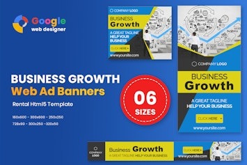 Вы сейчас просматриваете Business Growth Banners HTML5 — шаблон баннеров для рекламы и продвижения | HTML шаблоны