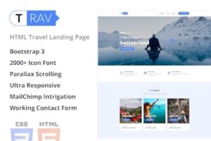 Подробнее о статье Trav — шаблон для лендинга в сфере туризма | HTML шаблоны