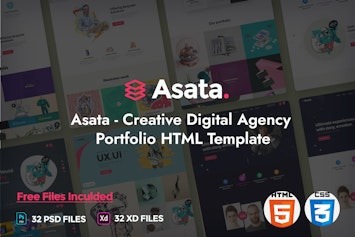 Вы сейчас просматриваете Asata — креативный шаблон для портфолио цифрового агентства | HTML шаблоны