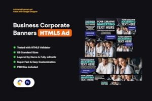 Подробнее о статье Business Banners HTML5 — стильные баннеры для вашего бизнеса | HTML шаблоны