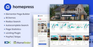 Подробнее о статье HomePress – премиальная тема WordPress для сайтов недвижимости | Темы WordPress