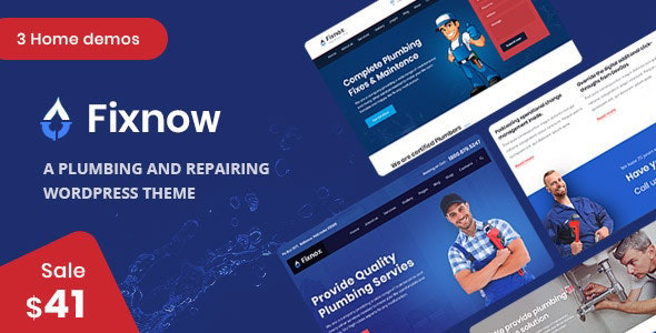 Подробнее о статье Fixnow — тема WordPress для сантехнических компаний | Темы WordPress