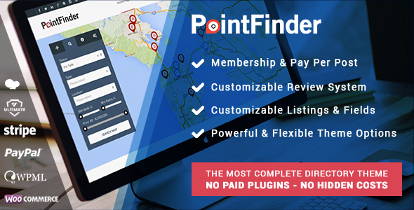 Подробнее о статье PointFinder — WordPress тема для создания сайтов с каталогами и листингами | Темы WordPress