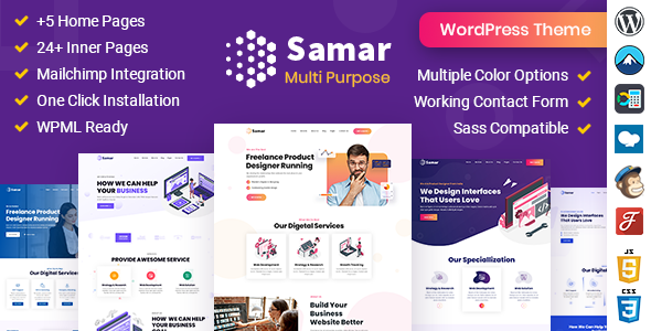 Подробнее о статье Samar — WordPress тема для креативного агентства | Темы WordPress