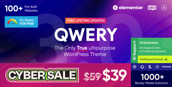 Подробнее о статье Qwery — многофункциональная тема WordPress для бизнеса | Темы WordPress