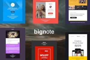 Подробнее о статье Bignote – набор из 24 адаптивных email-шаблонов для уведомлений | HTML шаблоны