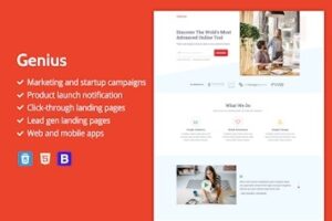Подробнее о статье Genius — премиальный HTML-шаблон для лендингов | HTML шаблоны