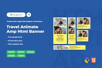 Подробнее о статье Travel Animate — шаблон AMPHTML баннеров для путешествий | HTML шаблоны