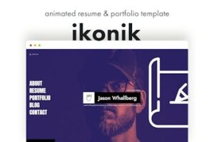 Подробнее о статье Ikonik — шаблон для создания анимированных резюме и портфолио | HTML шаблоны