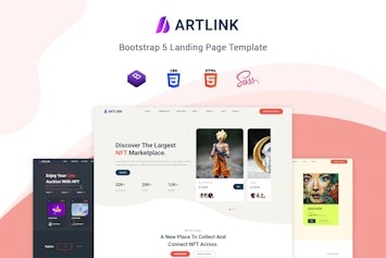 Подробнее о статье Artlink — современный шаблон для NFT-маркетплейсов | HTML шаблоны