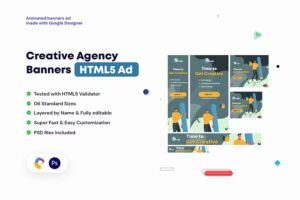 Подробнее о статье Creative, Startup Agency HTML5 Banners — баннеры для вашего бизнеса | HTML шаблоны