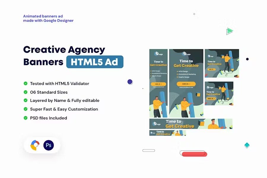 Вы сейчас просматриваете Creative, Startup Agency HTML5 Banners — баннеры для вашего бизнеса | HTML шаблоны