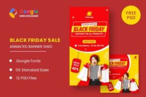 Подробнее о статье Black Friday Super Offer HTML5 Banner Ads GWD — баннеры для Черной пятницы | HTML шаблоны