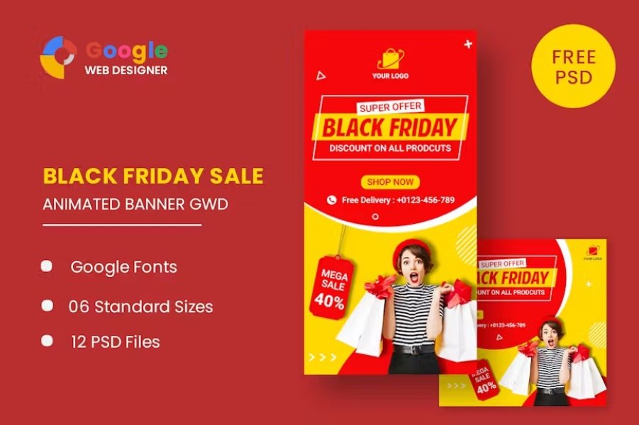 Вы сейчас просматриваете Black Friday Super Offer HTML5 Banner Ads GWD — баннеры для Черной пятницы | HTML шаблоны