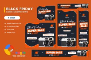 Подробнее о статье Product Sale Black Friday HTML5 Banner Ads GWD — баннеры для рекламы Черной пятницы | HTML шаблоны