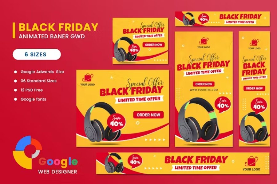 Вы сейчас просматриваете Black Friday Sale Product HTML5 Banner Ads GWD | HTML шаблоны