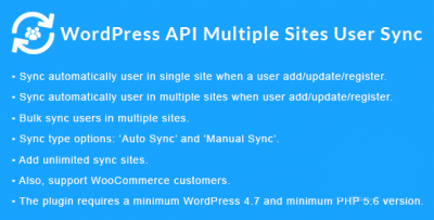 Подробнее о статье WordPress API Multiple Sites User Sync – синхронизация пользователей между сайтами | Плагины WordPress