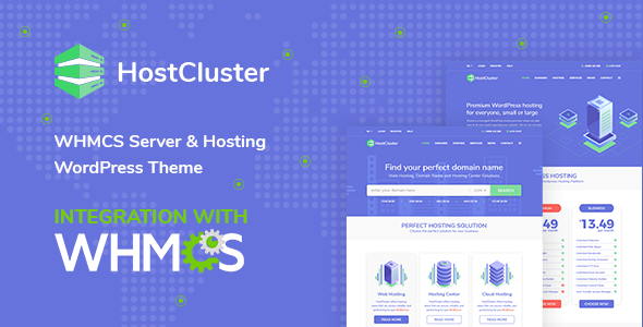 Подробнее о статье HostCluster – WordPress-тема для хостинга с поддержкой WHMCS | Темы WordPress