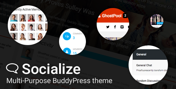 Подробнее о статье Socialize — многоцелевая WordPress тема BuddyPress | Темы WordPress