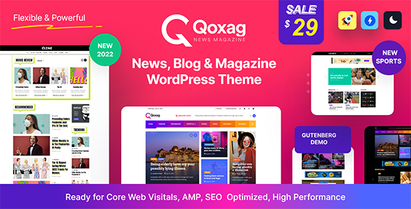 Подробнее о статье Qoxag — WordPress тема для новостных сайтов | Темы WordPress